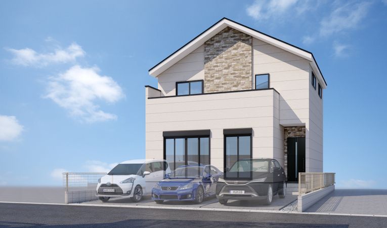 守山区茶臼前 外観パース図