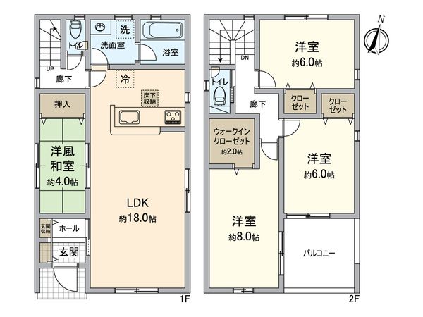 北区喜惣治2丁目 間取図(平面図) 間取図(平面図)
