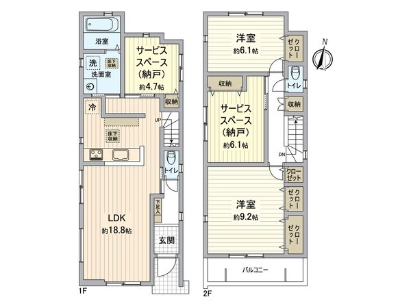 名古屋市東区矢田 1号棟 間取図(平面図)