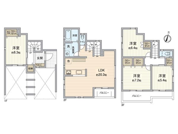 名古屋市東区矢田 3号棟 間取図(平面図)