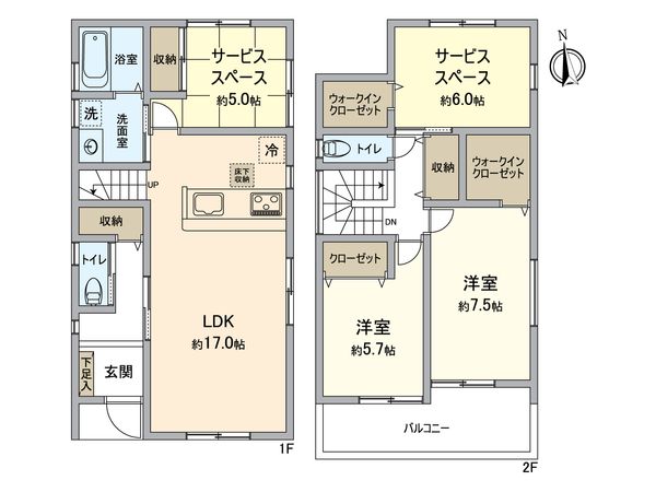 北区北久手町 2号棟 間取図(平面図) 北区北久手町 2号棟 間取図(平面図)