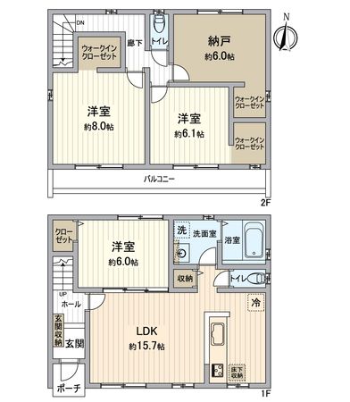 北区楠1丁目 間取図(平面図) 北区楠1丁目 間取図(平面図)