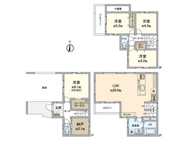 北区中味鋺1丁目 間取図(平面図) 北区中味鋺1丁目 間取図(平面図)