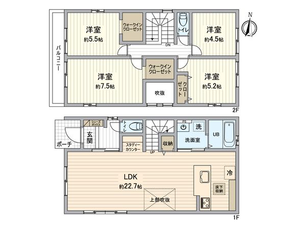 北区西味鋺3丁目 3号棟 間取図(平面図) 北区西味鋺3丁目 3号棟 間取図(平面図)
