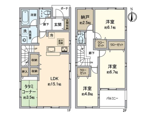 北区上飯田南町2丁目 1号棟 間取図(平面図) 北区上飯田南町2丁目 1号棟 間取図(平面図)