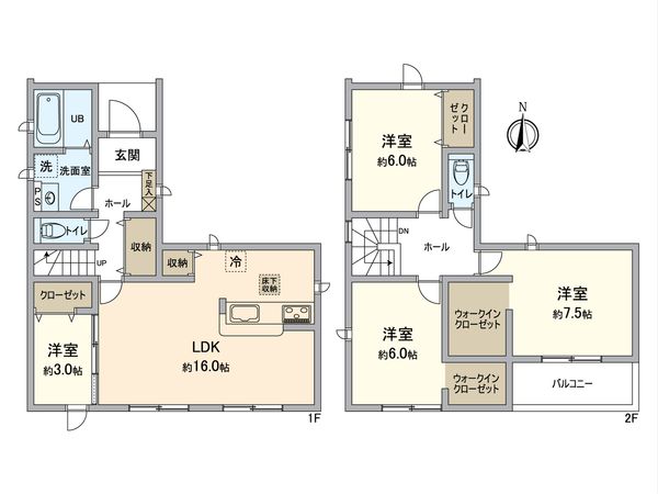 北区楠味鋺5丁目 8号棟 間取図(平面図) 北区楠味鋺5丁目 8号棟 間取図(平面図)