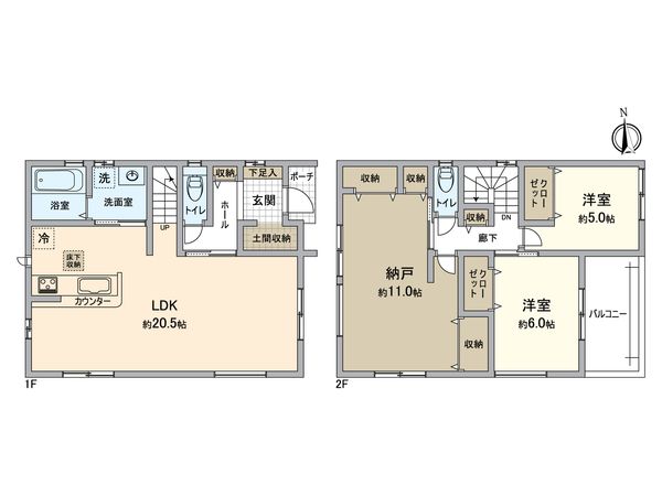 名古屋市守山区鳥羽見1丁目 新築戸建 2号棟 間取図(平面図) 名古屋市守山区鳥羽見1丁目 新築戸建 2号棟 間取図(平面図)