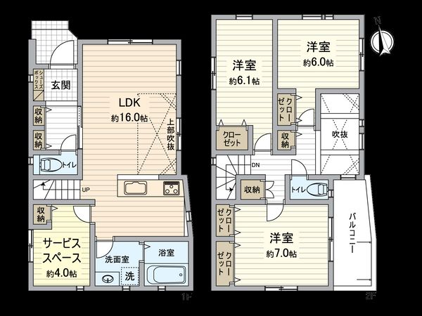 北区大我麻町 3号棟 間取図(平面図)