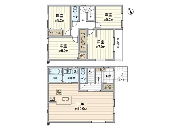 北区北久手町 新築戸建 4号棟 間取図(平面図) 北区北久手町 新築戸建 4号棟 間取図(平面図)