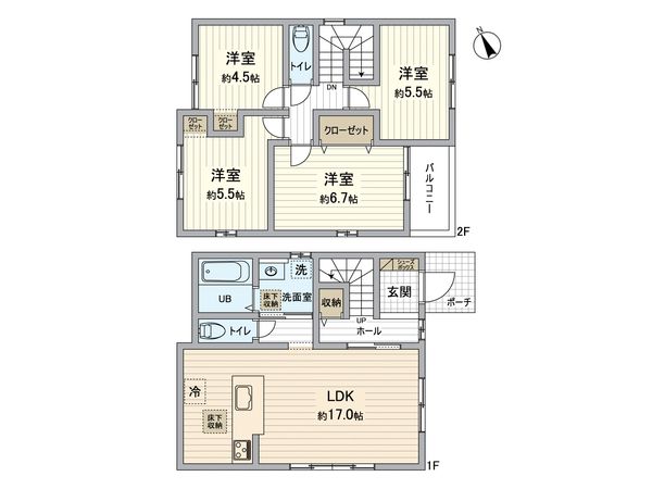北区北久手町 新築戸建 3号棟 間取図(平面図) 北区北久手町 新築戸建 3号棟 間取図(平面図)