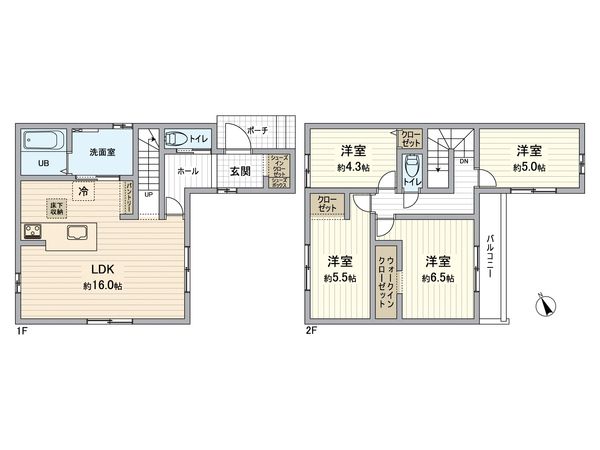 北区北久手町 新築戸建 2号棟 間取図(平面図) 北区北久手町 新築戸建 2号棟 間取図(平面図)