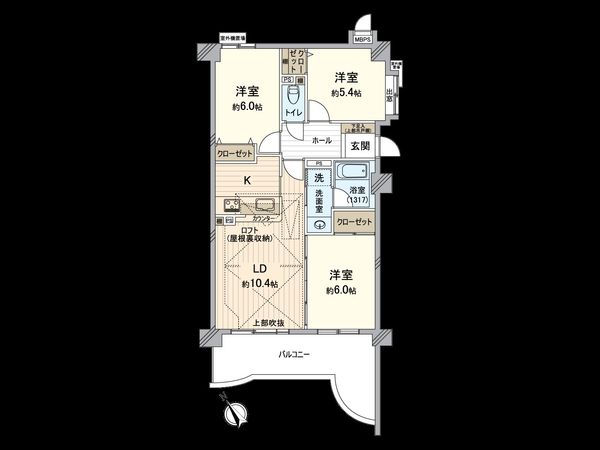 ライオンズマンション瀬古第2 間取図(平面図) ライオンズマンション瀬古第2 間取図(平面図)