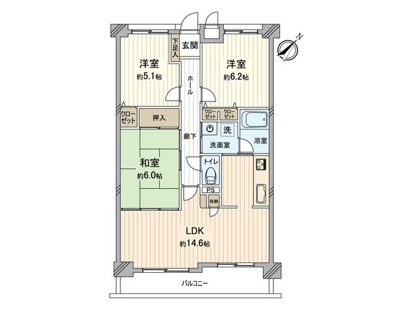 サンマンションアトレ志賀本通 間取図(平面図) サンマンションアトレ志賀本通 間取図(平面図)