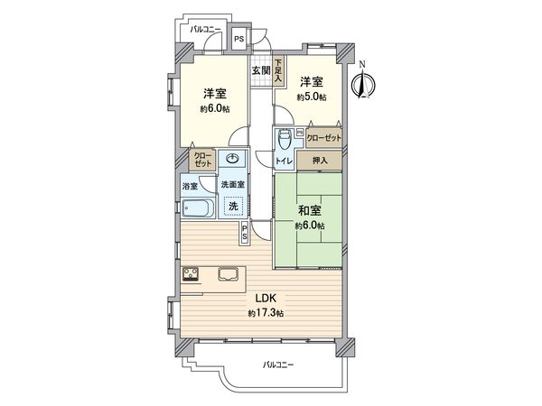 ライオンズマンション廿軒家 間取図(平面図) 間取図(平面図)