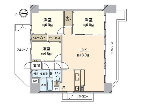 宝マンション新守山第7 間取図(平面図) 間取図(平面図)