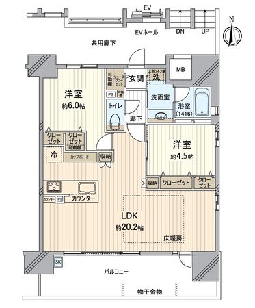 プレサンスロジェ志賀本通 間取図(平面図)