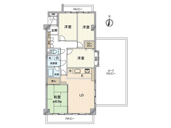 チサンマンション瓢箪山 間取図(平面図)