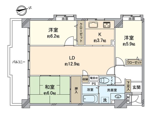金屋公園サンハイツ 間取図(平面図)