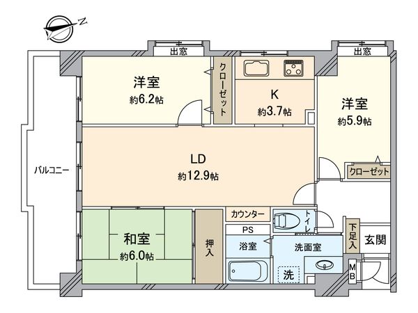 金屋公園サンハイツ 間取図(平面図)