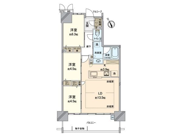 サーパス清水駅前グランゲート 間取図(平面図)