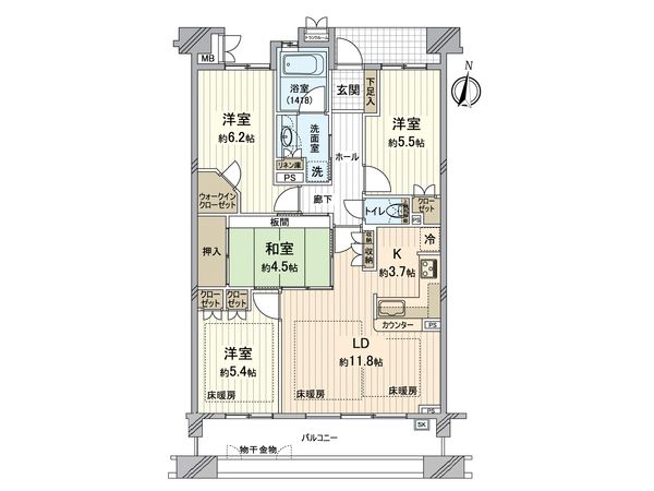 メリア B棟 間取図(平面図) メリア B棟 間取図(平面図)