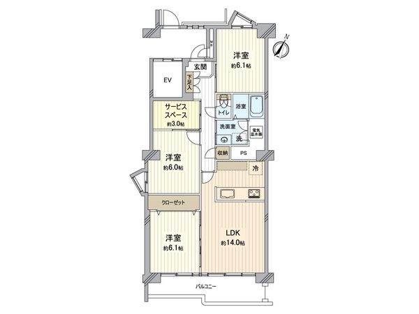 矢田川パークハウス D棟 間取図(平面図)