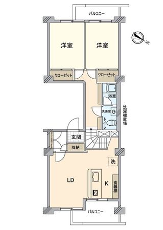 中富住宅 E棟 間取図(平面図) 間取図(平面図)