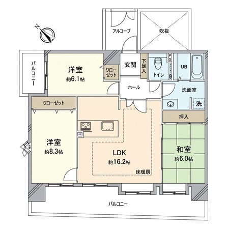 サンハウス徳川 間取図(平面図) サンハウス徳川 間取図(平面図)