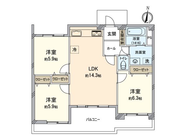 アベニュー楠町 間取図(平面図) アベニュー楠町 間取図(平面図)