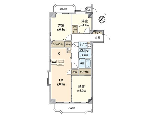 イトーピア第2大曽根マンション 間取図(平面図) イトーピア第2大曽根マンション 間取図(平面図)