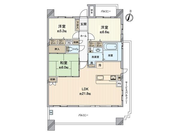 プラウド瓢箪山 間取図(平面図) プラウド瓢箪山 間取図(平面図)