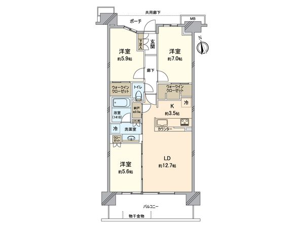 メガシティテラス A棟 間取図(平面図)