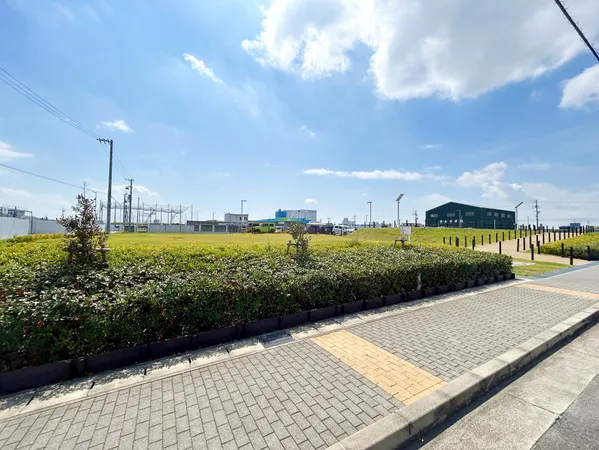 南側道路対面側緑地