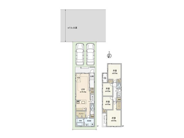 南区観音町3丁目 新築戸建 間取図(平面図) 南区観音町3丁目 新築戸建 間取図(平面図)