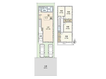 南区観音町9丁目 新築戸建 間取図(平面図) 南区観音町9丁目 新築戸建 間取図(平面図)