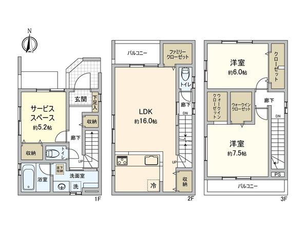 熱田区三番町 1号棟(未入居) 間取図(平面図)