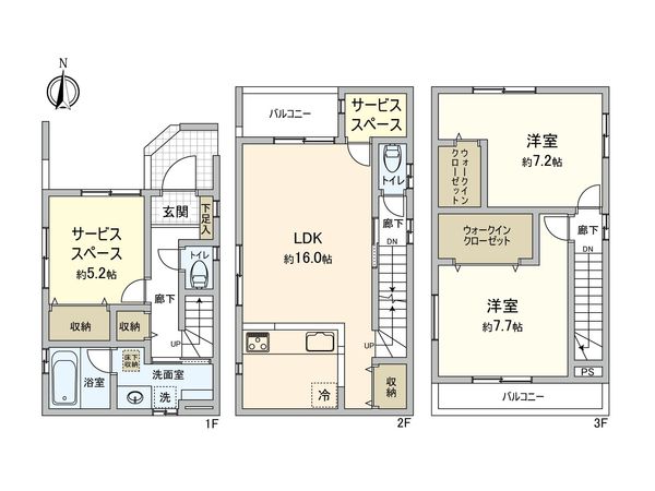 熱田区三番町 3号棟(未入居) 間取図(平面図) 熱田区三番町 3号棟(未入居) 間取図(平面図)