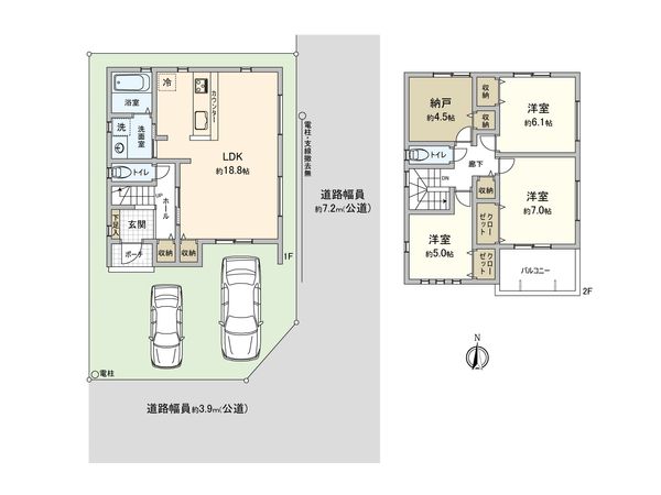 南区大同町4丁目 新築戸建 間取図(平面図) 南区大同町4丁目 新築戸建 間取図(平面図)