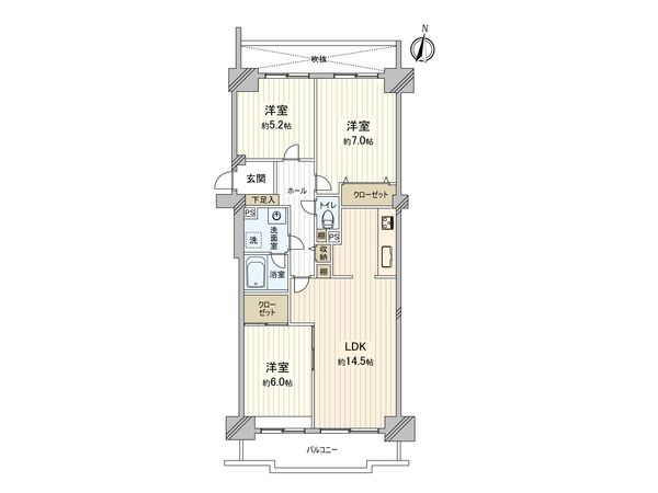 神宮東コーポラス S棟 間取図(平面図)