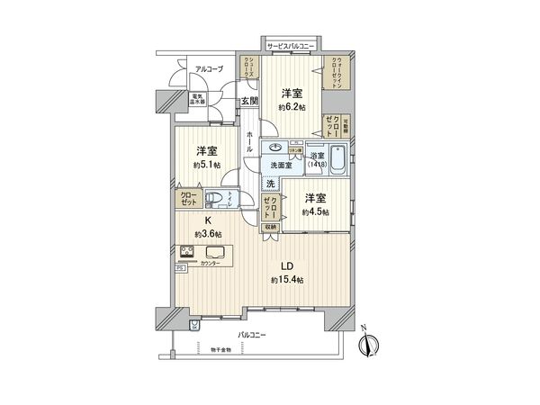 シティライフ中区正木 間取図(平面図)