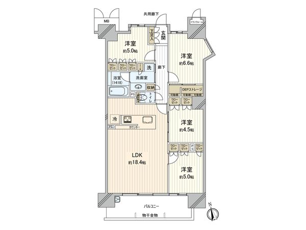 プラセシオン金山 間取図(平面図)