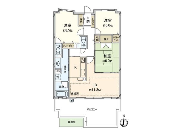 カルティア熱田 間取図(平面図)
