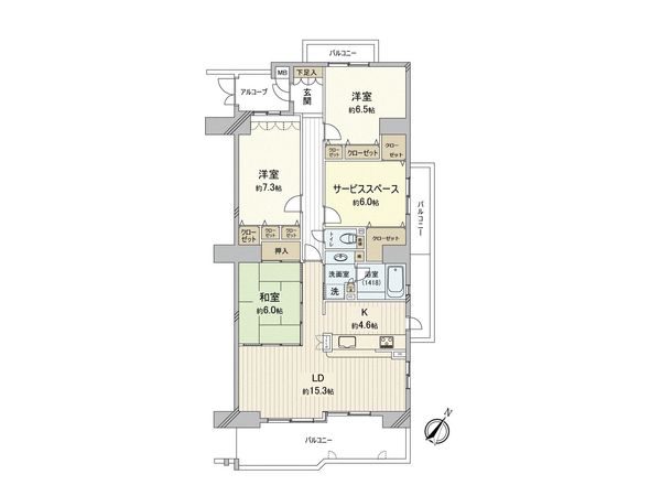 ラドーニ南区南野風の館 間取図(平面図)