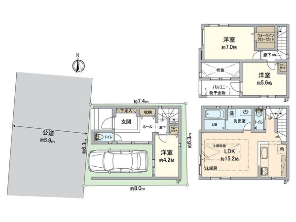 東区徳川2丁目 間取図(平面図) 東区徳川2丁目 間取図(平面図)