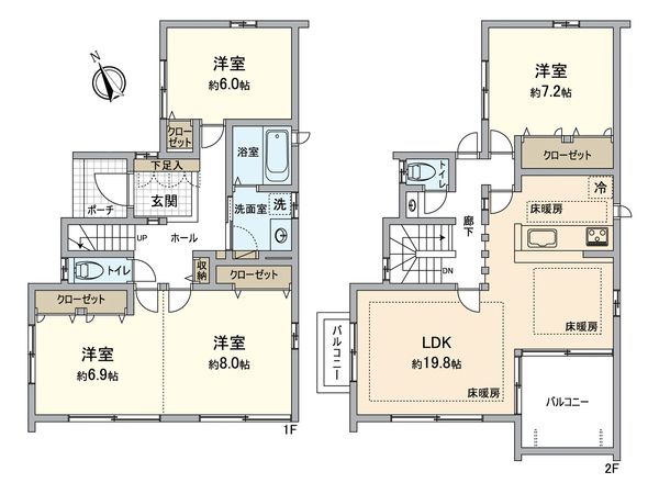 千種区高見2丁目 間取図(平面図) 間取図(平面図)