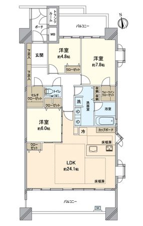 D’グランセ代官町ザ・レジデンス 間取図(平面図) 間取図(平面図)