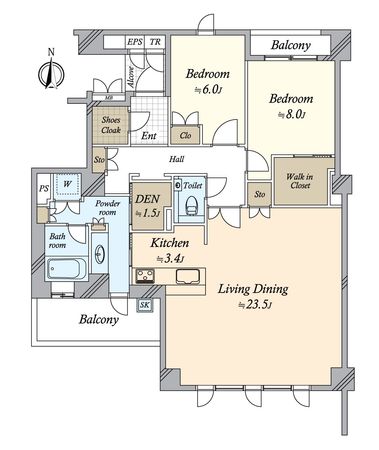 プレイズ覚王山法王町 間取図(平面図) プレイズ覚王山法王町 間取図(平面図)