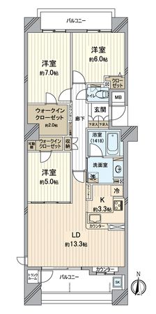 ヴィークタワー東白壁 間取図(平面図) 間取図(平面図)