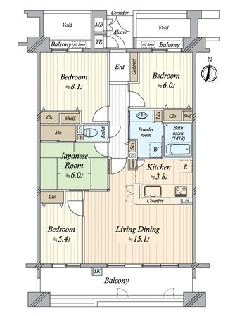 シティコーポ植田山壱番館 間取図(平面図) シティコーポ植田山壱番館 間取図(平面図)