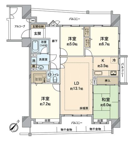 サンハウス徳川 間取図(平面図) サンハウス徳川 間取図(平面図)
